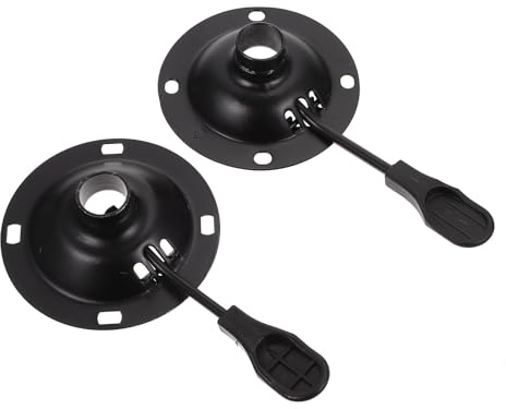 Levemolo 2 Stück Rundes Stuhlgestell aus Metall Schwarzes Stuhlchassis Zubehör Kompatibel für Drehstühle und Esszimmerstühle