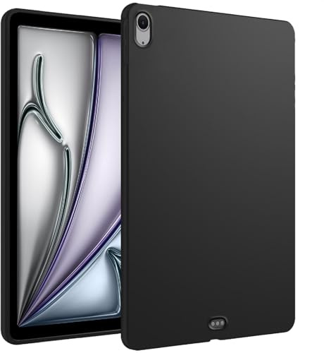 GIOPUEY Funda para iPad Air 13 M4 2026, Carcasa Trasera de TPU Suave, Ultraplano, Anti-vibración y Anti-Deslizamiento - Negro