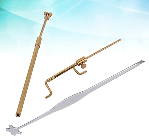 SECFOU Geigenreparatur Werkzeugset aus Metall mit Leichtem Stimmstockmesser und Schallpfosten Clip in Silber für Geigenspieler und Professionelle Geigenbauer