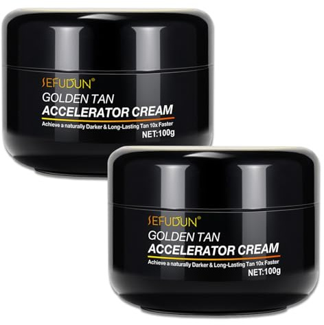 P-Beauty 2x Bräunungsbeschleuniger Creme 100g - Tanning Cream für schnelle Bräune, intensiver Gold Glow - Sonnencreme & Solarium Bräunungscreme - gleichmäßige Bräune ohne Flecken, zieht schnell ein