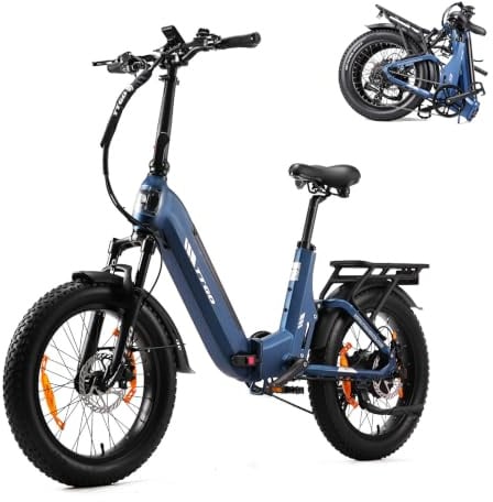 ttgo F7 E Bike Klapprad, 20 * 3 Zoll Elektrofahrrad Herren Damen mit 250W Motor, 70Nm Drehmoment, 48V 15AH Akku, bis zu 120 km Reichweite, 7-Gang Getriebe mit LCD-Display