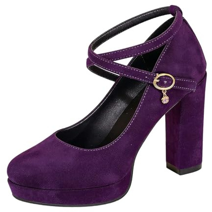 Chaussures traditionnelles Mary Jane pour femme avec lanières élégantes à talon bloc Escarpins Dirndl Chaussures de fête à talons larges Chaussures de mariage pour la fête de la bière