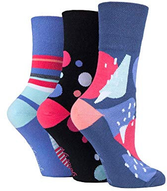 Gentle Grip - 6 Pairs of Cotton Rich Everday Ladies Non Elastic Socks (4-8 uk, 37-42 eur, GG190)