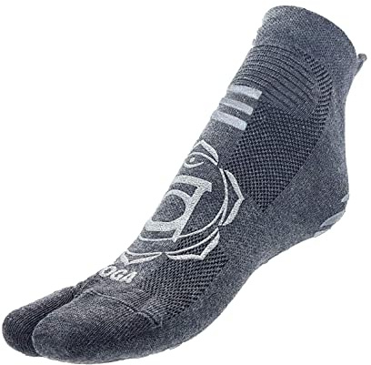 Antirutschsocken Pilates/ Yoga mit rutschfester Gummisohle für Damen Herren Barfuss Zehensocken Schwarz für Fitness Joga Ems rutschfeste Sohle Grip Toe socks, Rutschsocken Stoppersocken Gr. EU 42/45