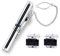 Boutons de manchette et pince à cravate BagTu Shinning Galaxy Stone avec boîte-cadeau et carte de voeux, Boutons de manchette bleu foncé Strip Galaxy et ensemble de pince à cravate pour homme