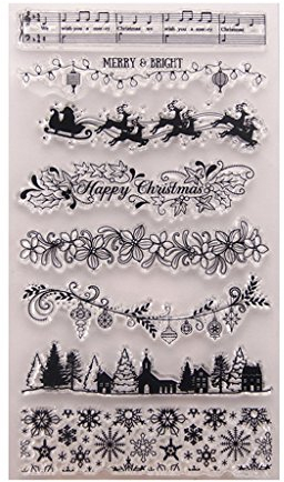 Fliyeong Weihnachtsbaum DIY Silikon Clear Stamp Cling Seal Sammelalbum Präge Album Decor langlebig und nützlich