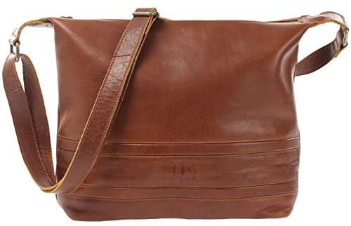 LECONI Schultertasche Damentasche Umhängetasche natur weiche Ledertasche Handtasche Damen Leder 33x28x10cm LE0064