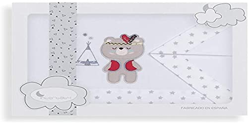 Interbaby 03197-18 Laken für das kinderbettchen TIPI OSO, weiss e grau, grau