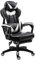 Vinsetto Silla Gaming Ergonómica Silla de Escritorio de Oficina Regulable en Altura Reclinable Respaldo con Reposapiés Reposacabezas Cojín Lumbar Ruedas 65x70x118,5-128,5 cm Blanco