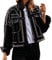 Onsoyours Damen Jeansjacke Damenjacke Jeans Jacke Kurze Nieten Langarm Stretch Vintage Wash Leichte Freizeit Denimjacke Revers Outwear Schwarz XXL