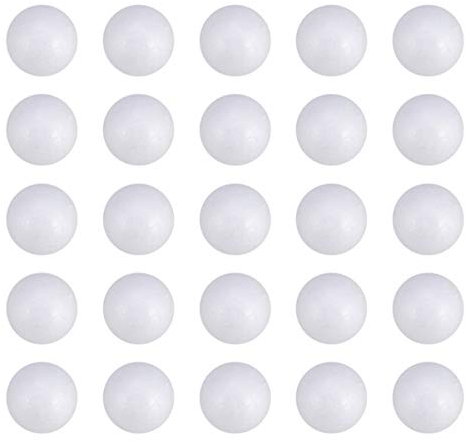 HEALLILY Styroporkugeln Schaumkugeln Styroporbälle Weihnachtskugeln für DIY Basteln Kunst Handwerk Heimwerk Material Weihnachtsanhänger Christbaumschmuck Weiß 50 Stück (Solide 6cm)