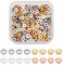 Cheriswelry Lot de 320 perles d'espacement plates rondes, perles en laiton, 6 mm, 4 couleurs, perles de charme en forme de rondelle, idéales pour la fabrication de bijoux et de bracelets