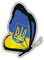 10cm! Klebe-Folie Wetterfest Made-IN-Germany Ukraine Butterfly Schmetterling Flag Flagge Fahne Wappen G2065 UV&Waschanlagenfest Auto-Aufkleber Sticker Decal
