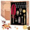 MPRINCE Quill Pen-Feather Calligraphy Pen Ink Set,Includes Feather Dip Pen,Ink,12 Replacement Nibs,Pen Holder,2 envelopes,8 sheets of envelope paper,Tree of Life Seal（Red）