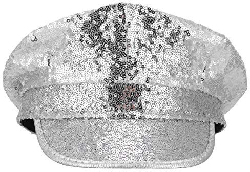 Amosfun 1stk Paillettenhut Prop-hut Hut Mit Großer Krempe Sonnenhut Damen Funkelnde Stirnbänder Für Frauen Halloweenkostüm Cosplay-hut Schirmmütze Hüte Fedora Erwachsener Fräulein Stoff