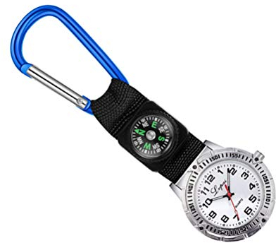Clip auf Uhren Mini- Kompass für Männer Taschenuhr Band Taschenuhr mit Tragbarer Kompass Blau