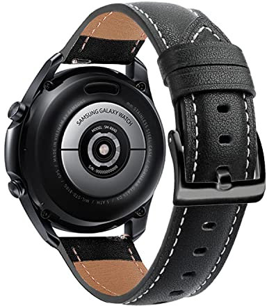 ahayo Echtleder Armband für Venu 2 Plus/Venu Sq/Venu Sq 2, 20mm Schnellverschluss Uhrenarmband für Garmin Vivoactive 3/3 Music, Approach S40, Vivomove Sport/Forerunner 158 (Schwarz)