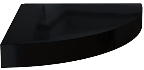 vidaXL Floating Corner Shelf High Gloss Black 25x25x3.8 cm MDF