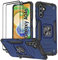 KANSi Hülle für Samsung Galaxy A04S / A13 5G, Schutzfolie [2 Stück] Silikon TPU Hart PC Handy Hüllen 360 Grad Drehbar Ringhalter Bumper Stoßdämpfung Schutzhülle - Blau