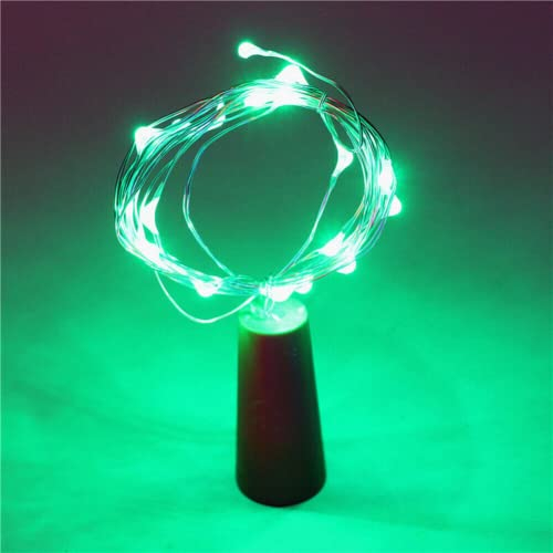 anso 20pcs LEDs 2M Fairy String Lights Wine Bottle Copper Cork Wire Lamp Party Decor (Green)