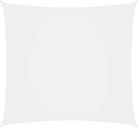 Higsose 7x7m Sonnensegel mit UV-Schutz und Wasserbeständigkeit, ideal für Terrasse, Garten, Balkon oder Spielplatz, aus PU-beschichtetem Oxford-Stoff in Weiß