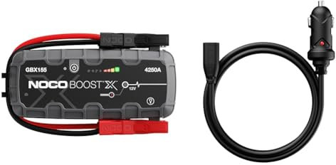 NOCO Boost X GBX155, Booster di Avviamento Auto UltraSafe da 4250A, Avviatore di Emergenza 12V & GBC011 Caricabatteria Auto 12V Boost X per Dispositivi di Avviamento di Emergenza al Litio