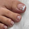 False Toe Nails, Stick On Toenails White Press On Nails for Toe French Style for Women and Girls (French Love)