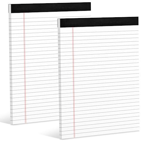 Legal Pads 8.5 x 11 White Note Pads 8.5 x 11 In 2 Pack Notepads 8.5 x 11 Writing Pads of Paper 8.5 x 11 Legal Notepads Wide Ruled White Lined Paper Pads 8.5 x 11 30 Sheets Per Legal Note Pads 8.5 x 11