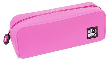 Grafoplás | Custodia in silicone rosa fluoro | 20 x 7,5 x 7,5 cm | Morbido al tatto | Flessibile | Resistente all'acqua | Bit & Bobs Pop Up Design | Colori fluoro, Rosa fluo, 20x7,5x7,5cm, Scuola
