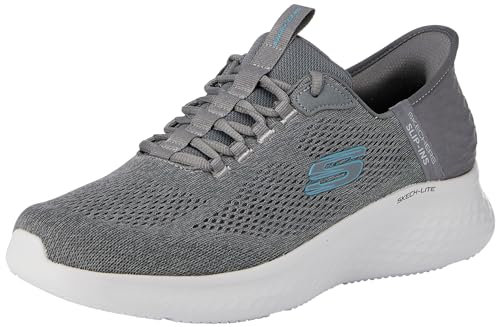 Skechers Skech-Lite Pro Primebase, Zapatillas Hombre, Charcoal Mesh/Blue Trim, 42 EU