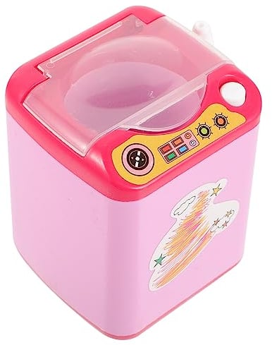minkissy Washer Toy Cleaner Battery Cleaner Small Washer Machine Mini Washing Machine Toy Washing Machine Electric Cosmetic Wash Machine Plastic Washing Powder Puff Sponge Child