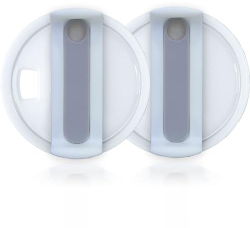 Coperchio per bicchiere Stanley, a prova di perdite, resistente agli spruzzi, copertura di ricambio per accessori Stanley Cup (confezione da 2) (1,18 once, bianco-grigio)