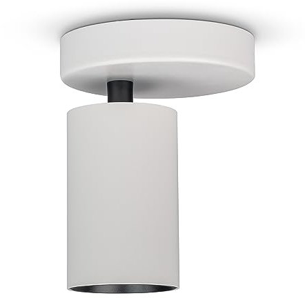 Paco Home Deckenlampe Wohnzimmer Wandleuchte Schwenkbare Spots Wandlampe GU10 Modern Deckenleuchte Küche Schlafzimmer, Farbe:Weiß-Schwarz, Leuchtentyp___Technologie:Typ 2-1x GU10