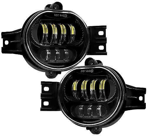Tri-Aroute LED-Nebellicht für Dodge Ram 1500 2500 3500 2002-2009 Durango 2004-2006 Nebelscheinwerfer Montage wasserdicht 6000k,Schwarz