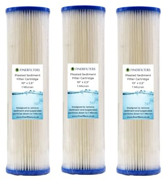 25,4 cm langer Standard-Sediment-Wasserfilter, 5 Mikron, 25,4 x 6,3 cm, waschbarer Filter zur Verlängerung der Lebensdauer, passend für 25,4 cm Standardgehäuse (3 Stück)