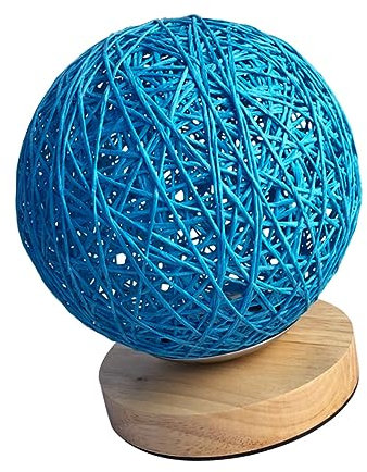 jojofuny Dimmbares Usb Nachtlicht Tischlampe Runder Rattan Ball Mit Holzsockel Schlafzimmer Beleuchtung Sanftes Licht Für Kinderzimmer Und Nachttisch Dekoration