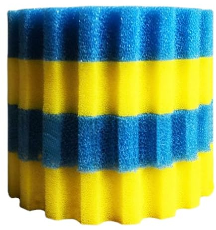 CPF-5000 / CPA-5000 / GPF-5000 / TFP 10000 Teichfilter Schwämme – Ersatz Filtermedien, Filtermatten für Teichfilter, Filterschwämme (2 x Blau Grob, 2 x Gelb Fein, Ø 260 mm)