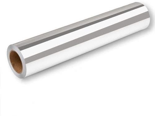 VINYL FROG Silver Chrome Vinyl Glossy Metallic Permanent Vinyl 12''x20FT Adhesive Vinyl Roll for Home Decor Car Sign Sticker