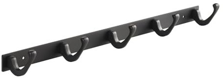SOTECH Blackline FORTE Hakenleiste 450 mm mit 5 Haken schwarz pulverbeschichtet Wandgarderobe Kleiderhaken