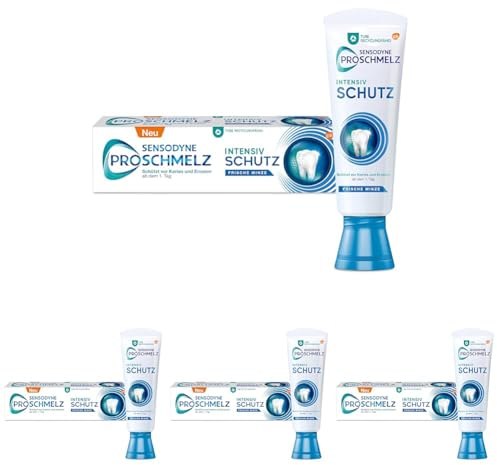 Sensodyne ProSchmelz Intensiv Schutz Zahnpasta, 1x75ml, tägliche Zahncreme mit Zahnschmelz-Intensivschutz-Technologie (Packung mit 4)