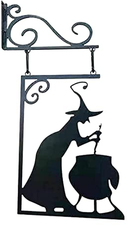 Halloween Hexen Silhouette Schilder - Hexen Silhouette Hof Schilder - Halloween Hof Garten Outdoor Dekorationen Schwarz Kessel Und Furchtsame Hexen Gartenstecker Halloween Deko Für Außenbereich Rasen