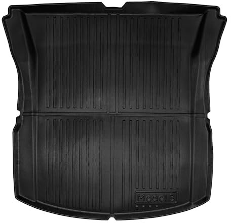 Tesvolution® Allwetter Kofferraummatte für Tesla Model 3 Highland - 2023-2024 - Gummimatte Automatte Set wasserdichtes Zubehör