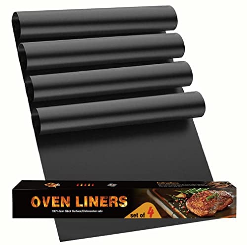 Grillmatte für Gasgrill 50x40 cm BBQ Grillmatte 4er Set, Wiederverwendbar Backmatte Backpapier Dauerbackfolie, Antihaft grillplatte für Gasgrill, Holzkohlegrill, Elektronischen Grill, Backofen