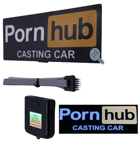 BaronHong Auto-Aufkleber, Leuchtschild, beleuchtete Auto-Aufkleber mit 5 Modi und Steuereinheit, leichter Autoaufkleber für LKW und SUV (PORN-HUB, M)