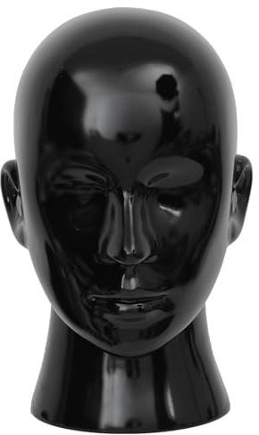 YYQXZG Männliche Mannequin Kopf B glänzender professioneller Kopf PVC Mannequin Kopf Anzeige für Brillen, Hut, Spielkonsole, Perücken, Kopfhörer (Bright black)