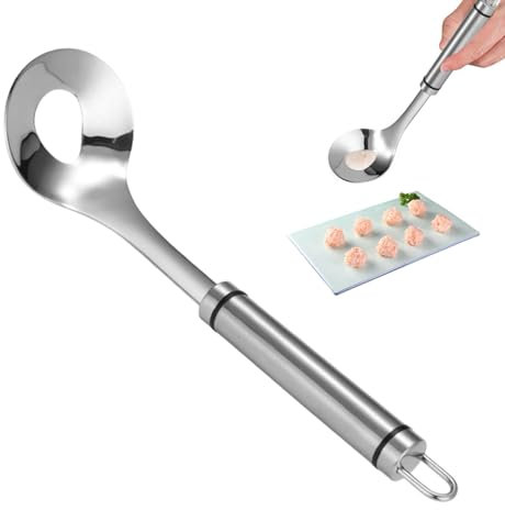 Generic Fleischbällchen Maker Löffel - Einzigartig strukturiert - Edelstahl - 1 Stück - Antihaft-Effiziente Vorbereitung Hause Küchen Restaurants Professionelle Kochumgebungen