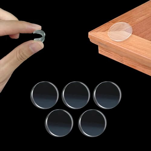 Lot de 40 coussinets de protection adhésifs des deux côtés, Ø 25 mm, tapis antidérapant transparent, hauteur 2 mm, convient pour verre de table, table basse, plans de travail, planches à découper