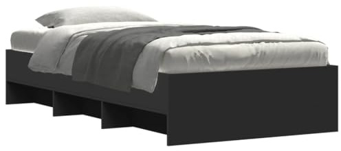 vidaXL Bettgestell Schwarz 100x200 cm Holzwerkstoff