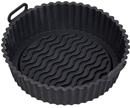 Tala Round Silicone Air Fryer Liner 21 cm dia. X 6.5cm, Reusable & Flexible Mold, Grooved Base for Enhanced Airflow, Easy Cleaning, Dishwasher Safe, Oven Safe up to 230°C (446°F)