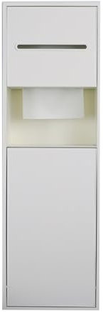 HJLKDYM Niche Salle Bain en Acier Inoxydable, Porte-Papier Hygiénique, Niche Douche en Acier Inoxydable avec Poubelle, Niche Encastrée pour Porte-Brosse Toilette(White Frame)